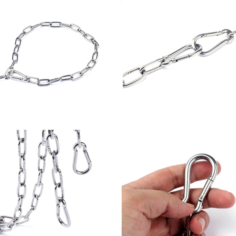 Stainless Steel Hanging Chain Hooks With Ring Clothes Storage Chain